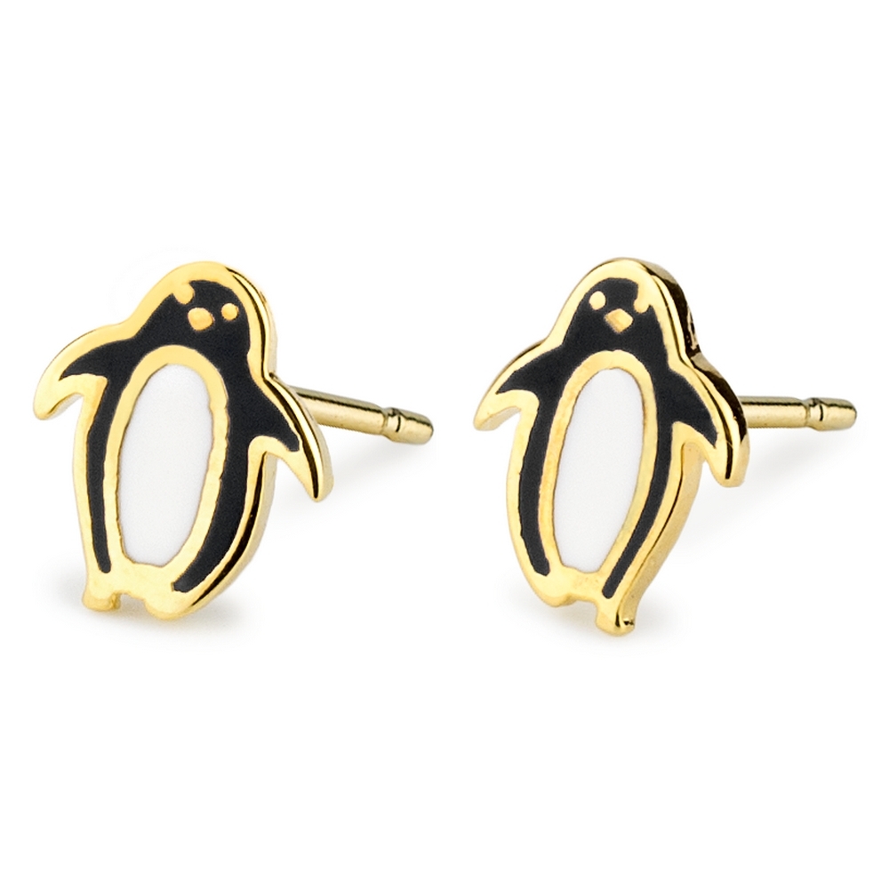 Stud earring enamel penguin