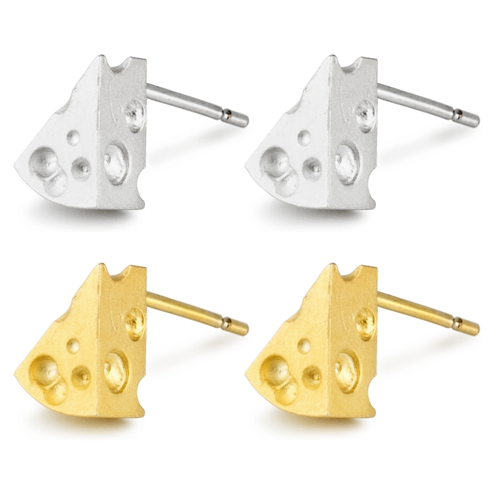 Stud earring cheese wedge