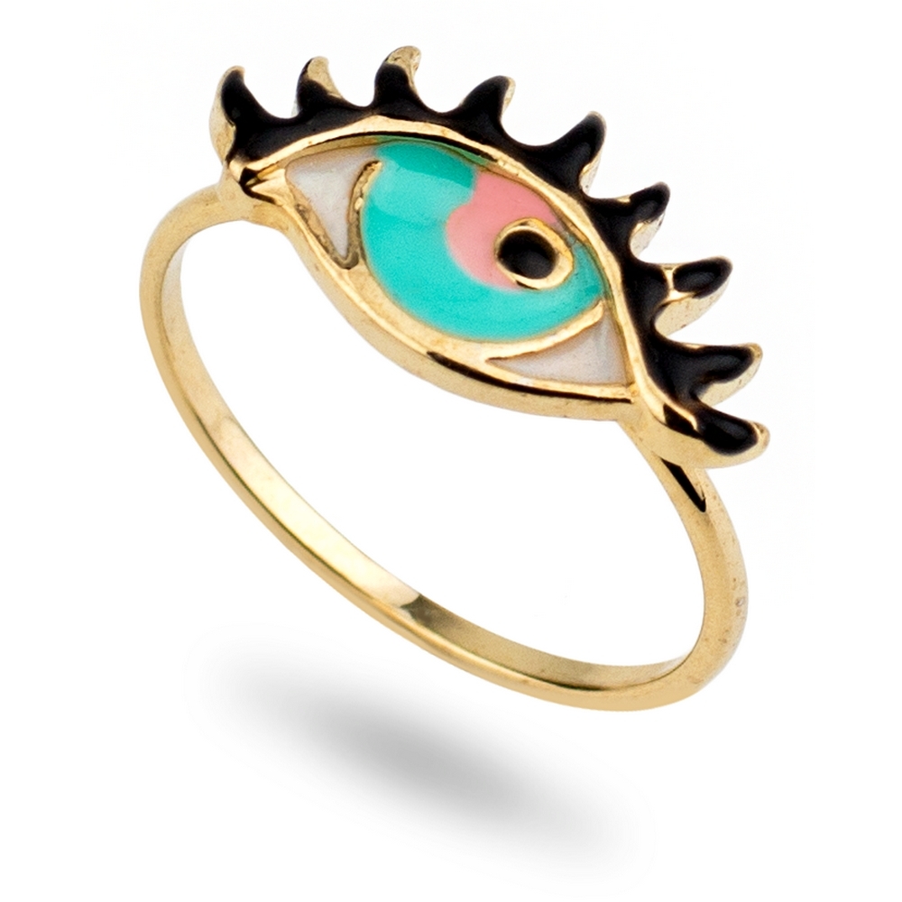 Ring enamel eye multicoloured