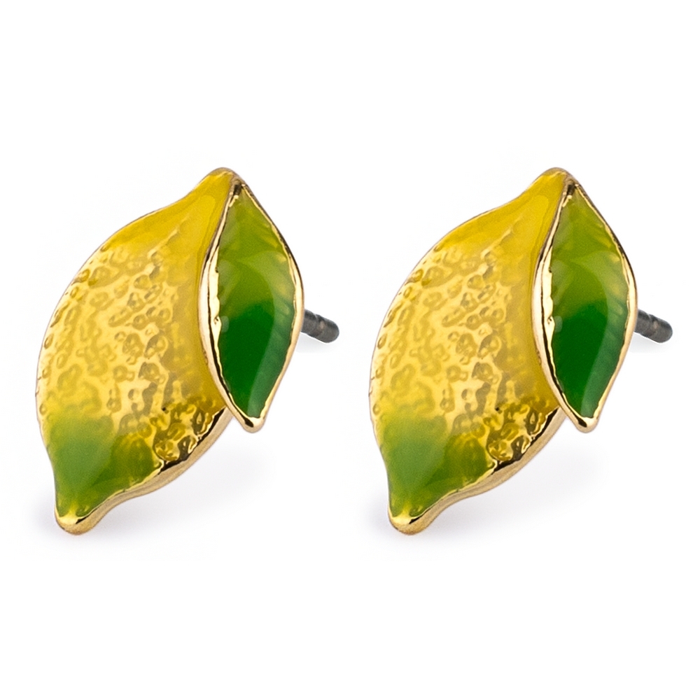 Stud earring enamel lemon