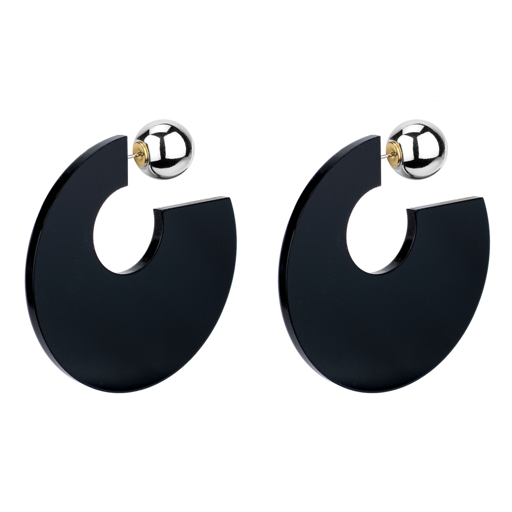 Hoop earring acrylic sleek disc