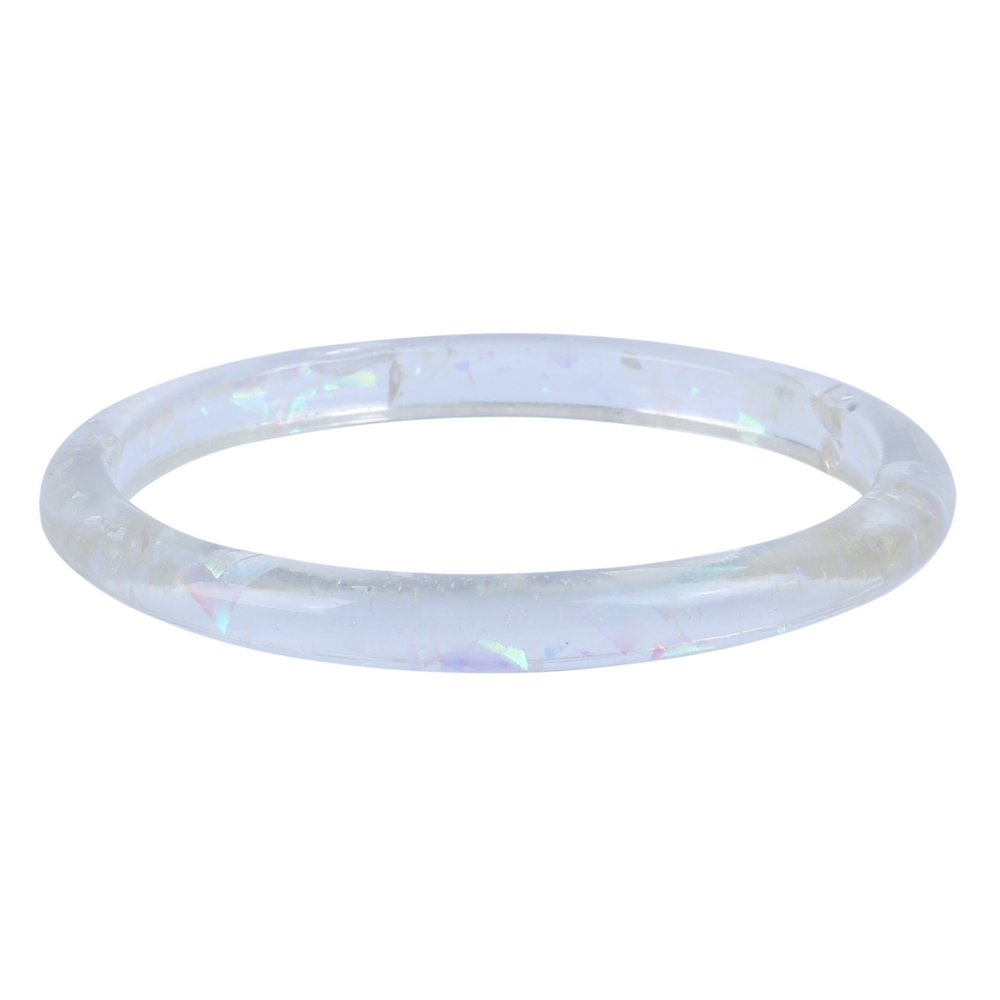 Bangle resin space dust narrow off white