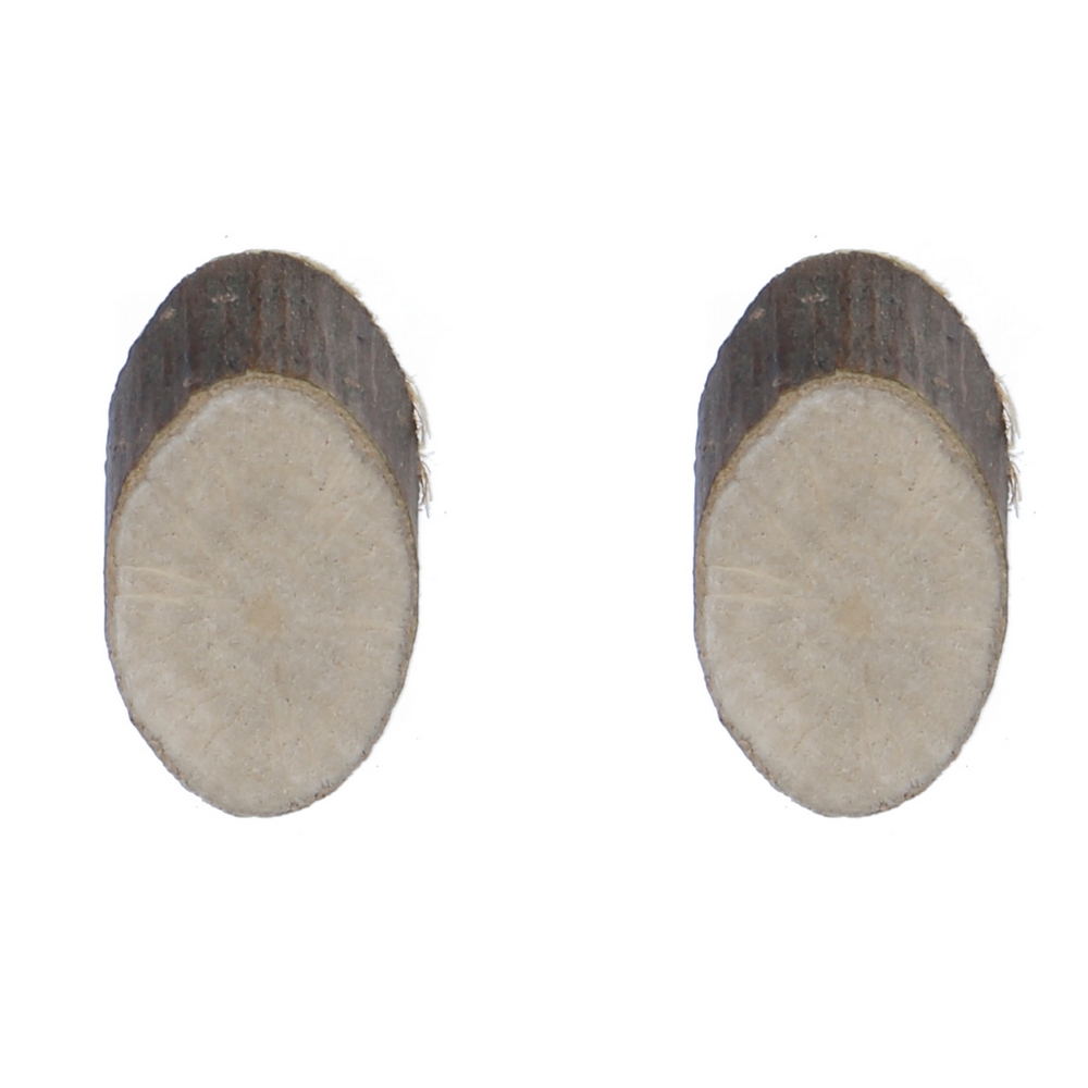 Stud earring wood slice oval