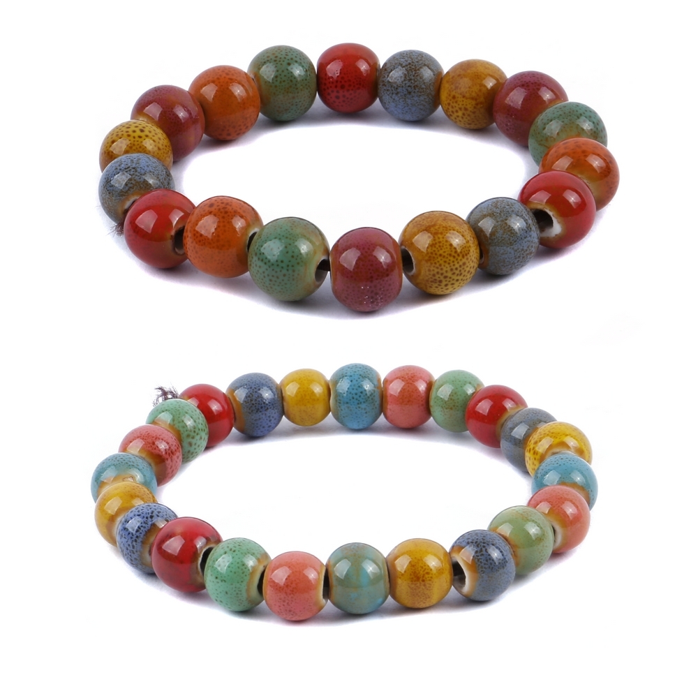 Bracelet ceramic earth shades multicoloured