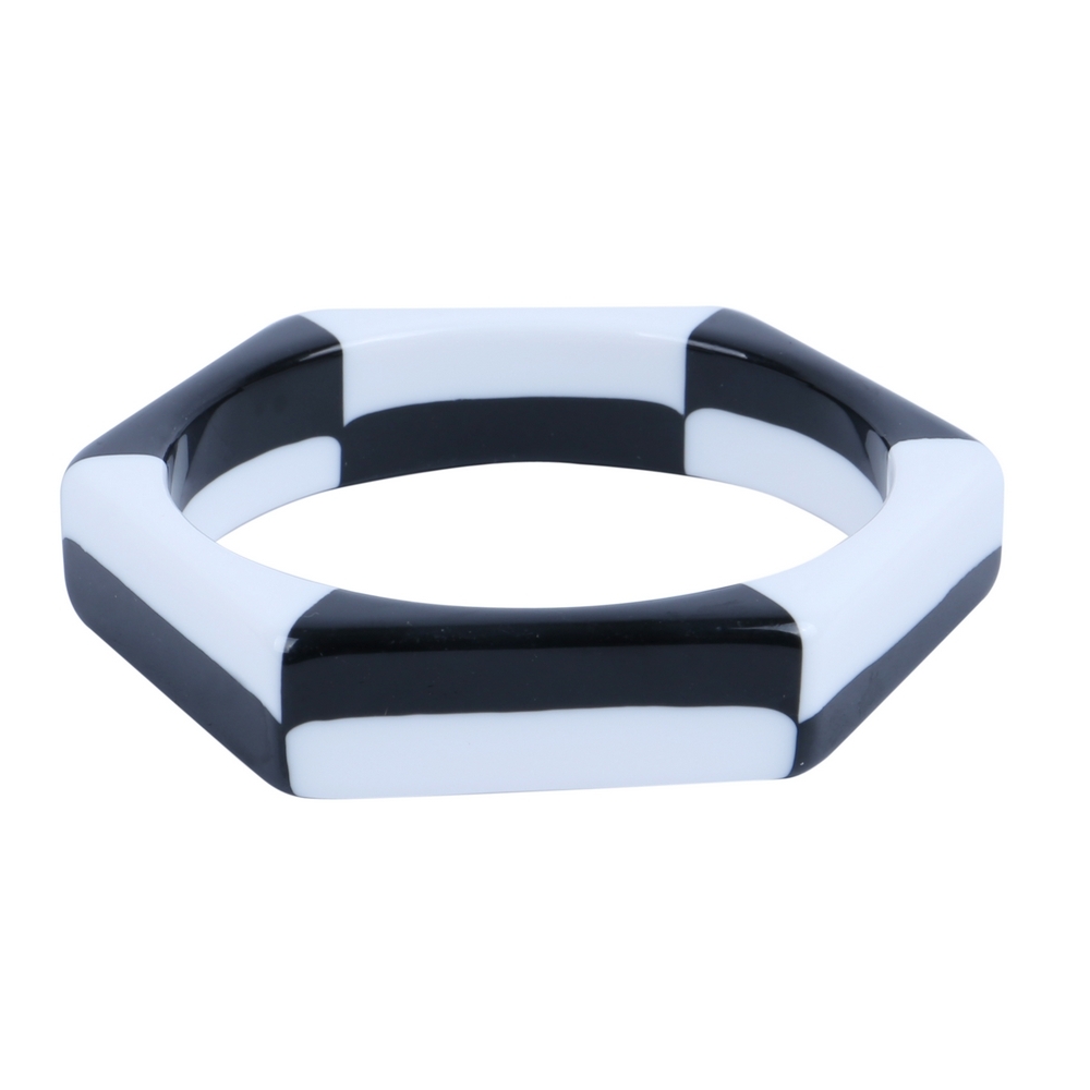 Bangle resin 2 tone black & white