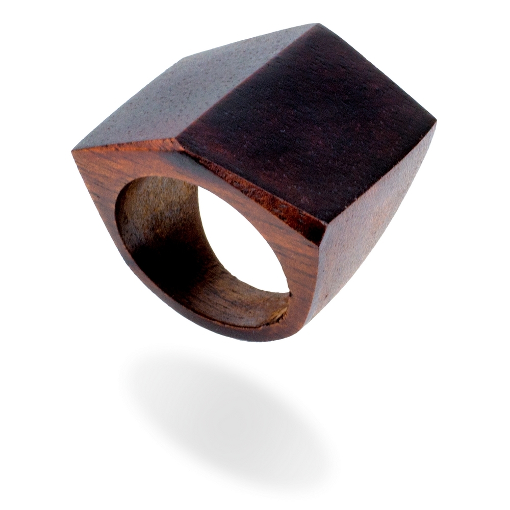 Ring wood large pitched angle brown