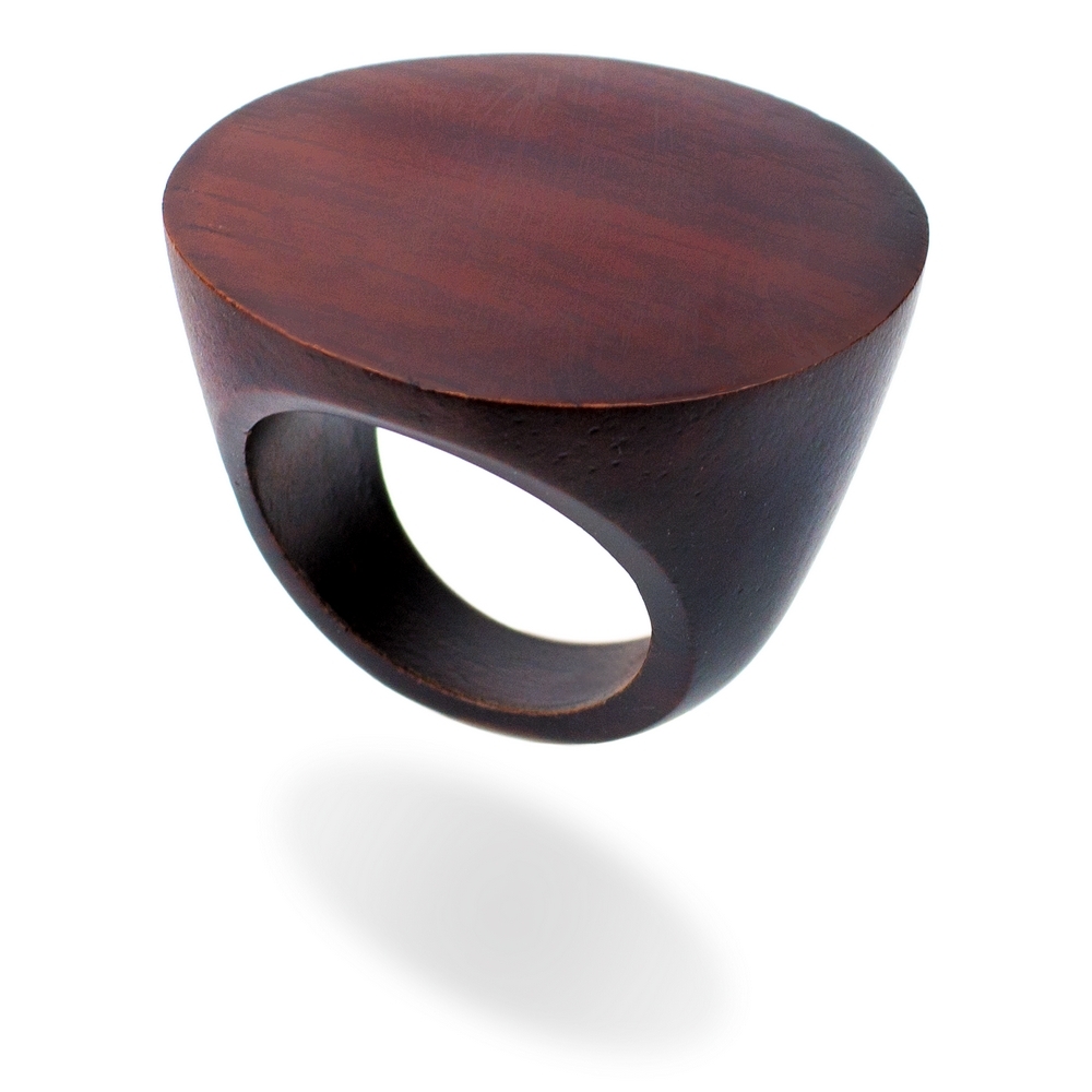 Ring wood large disc brown