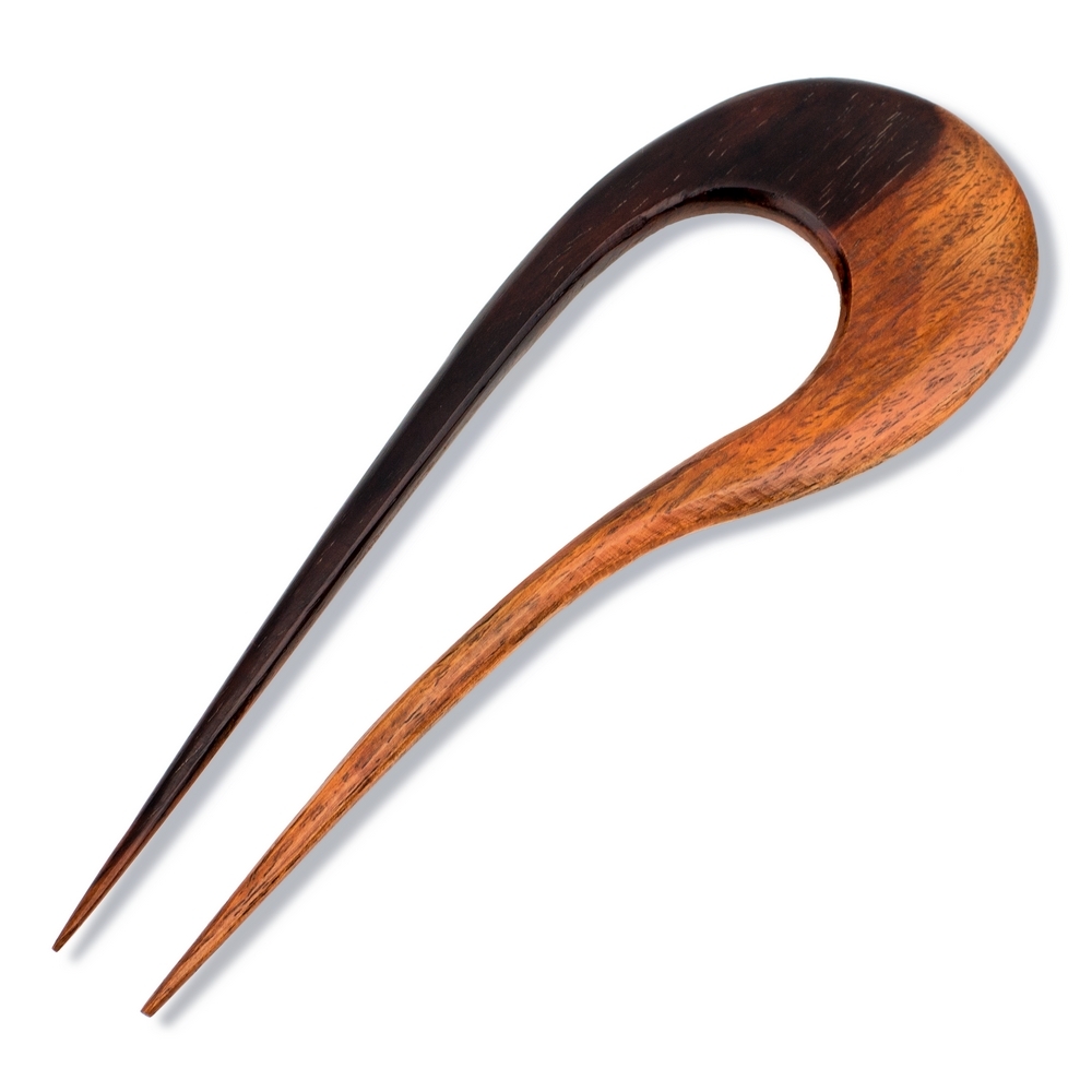 Hair pin wood contemporary brown
