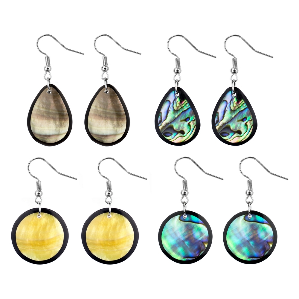 Drop earring resin & shell inlay