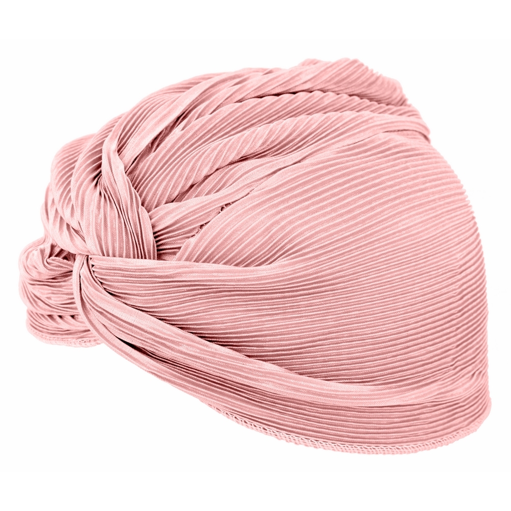 Hat pearl rose ribbed twist pink