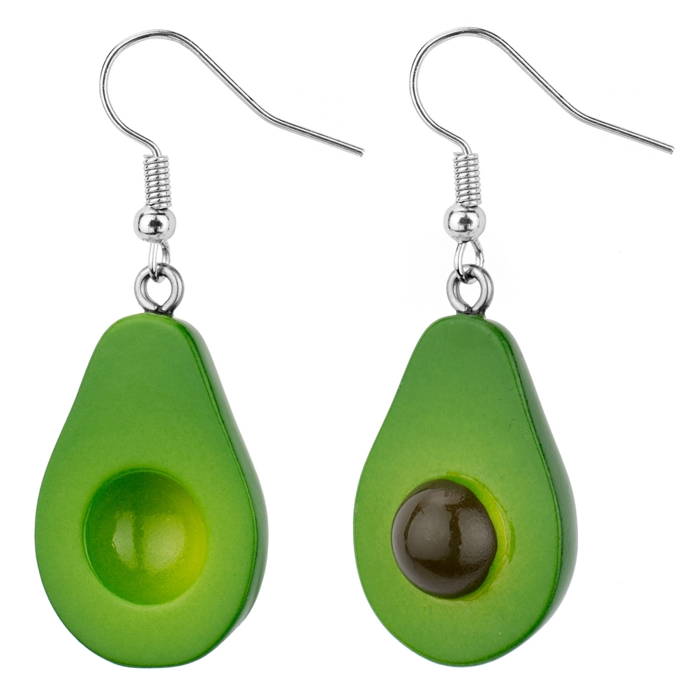 Drop earring resin avocado green