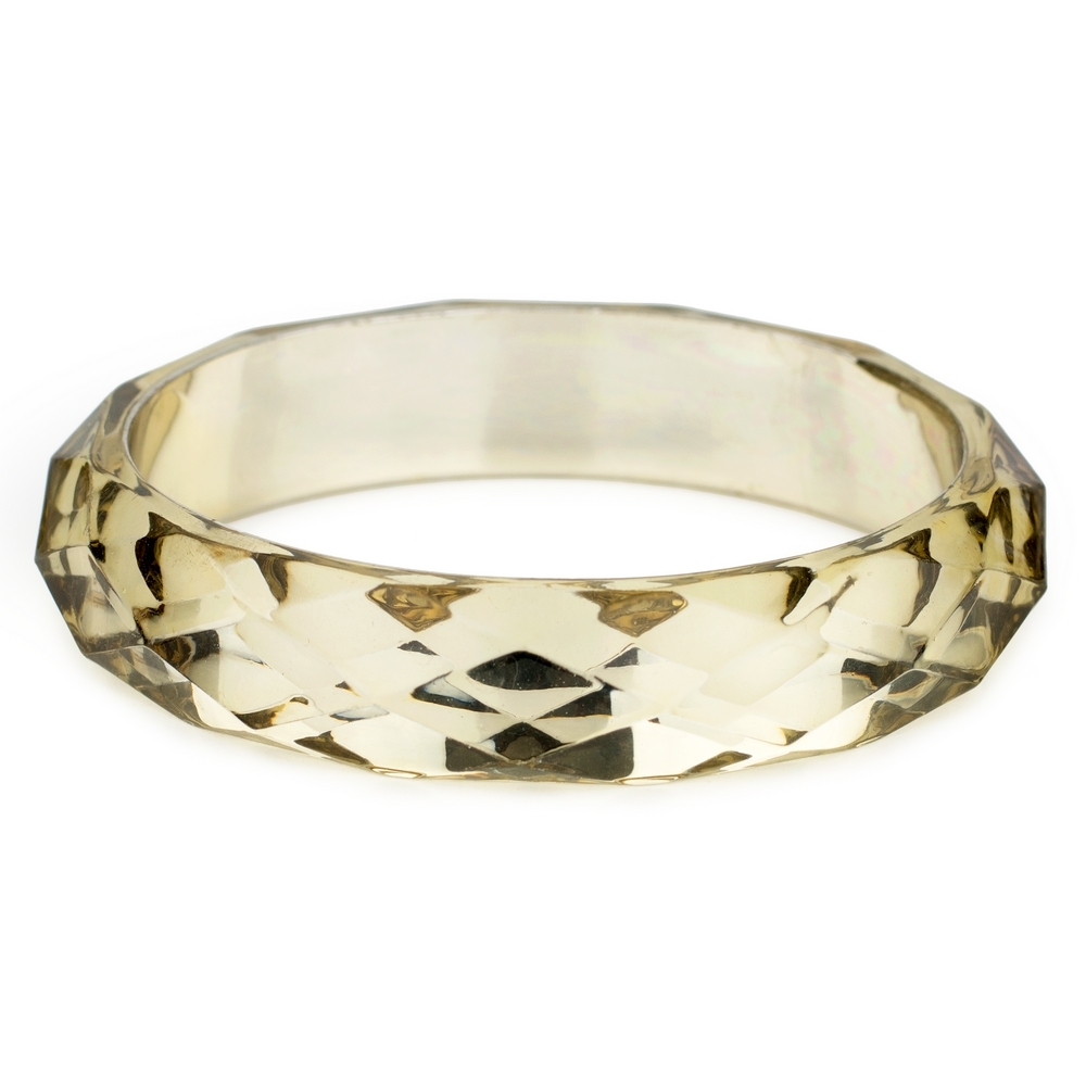 Bangle acrylic mini faceted gold