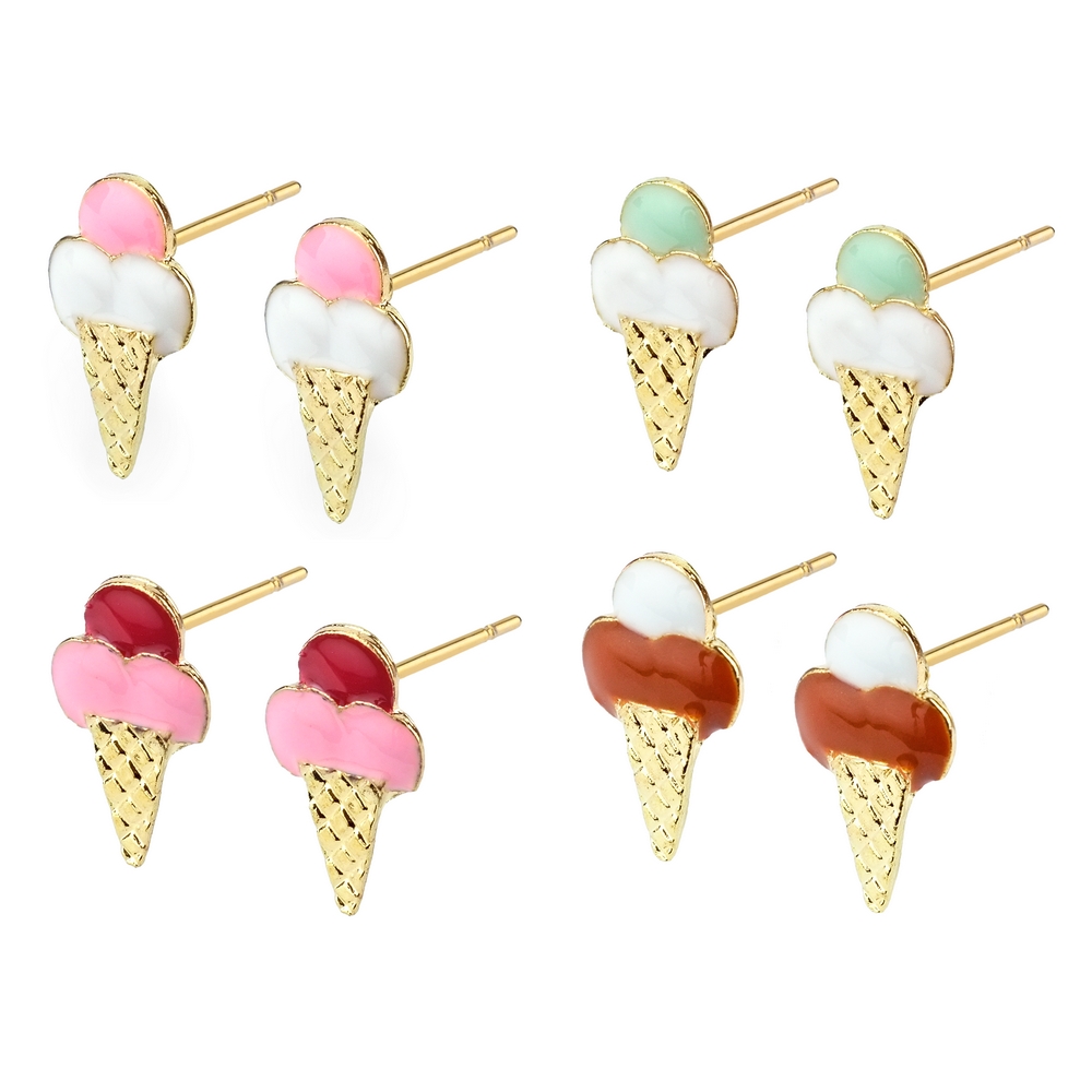 Stud earring enamel ice multicoloured