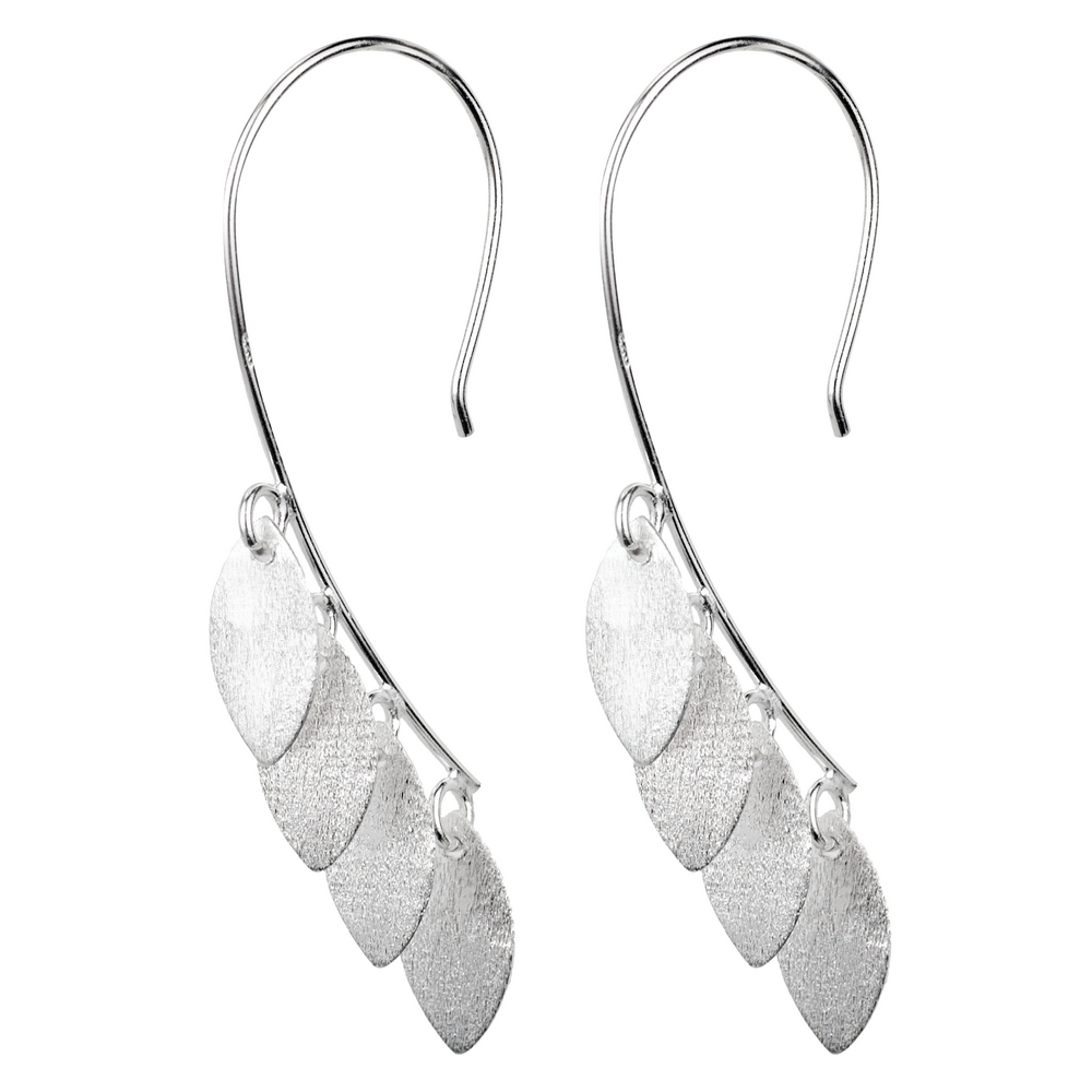 Drop earring 925 silver leaf silver