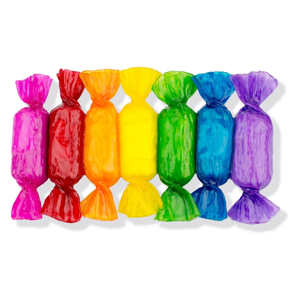 Hairwear resin barrette rainbow sweets multicoloured
