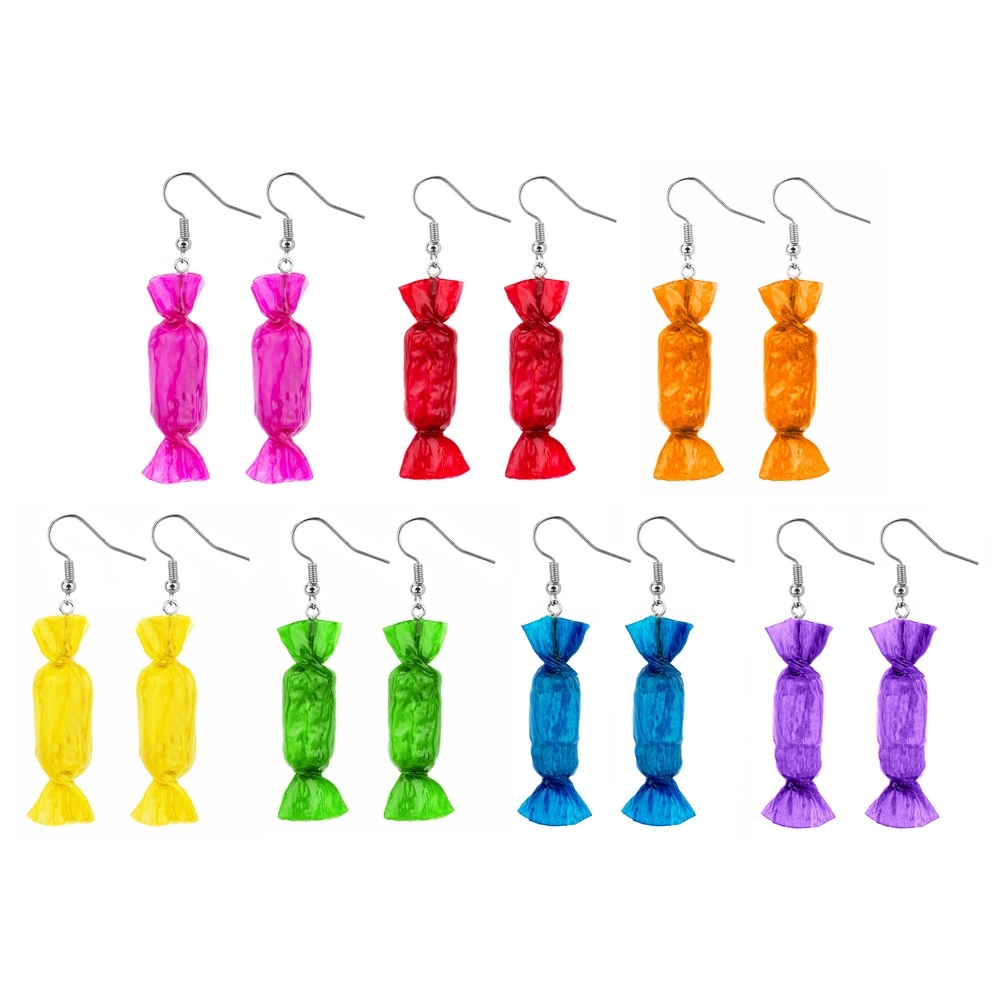Drop earring resin sweets assorted colours
