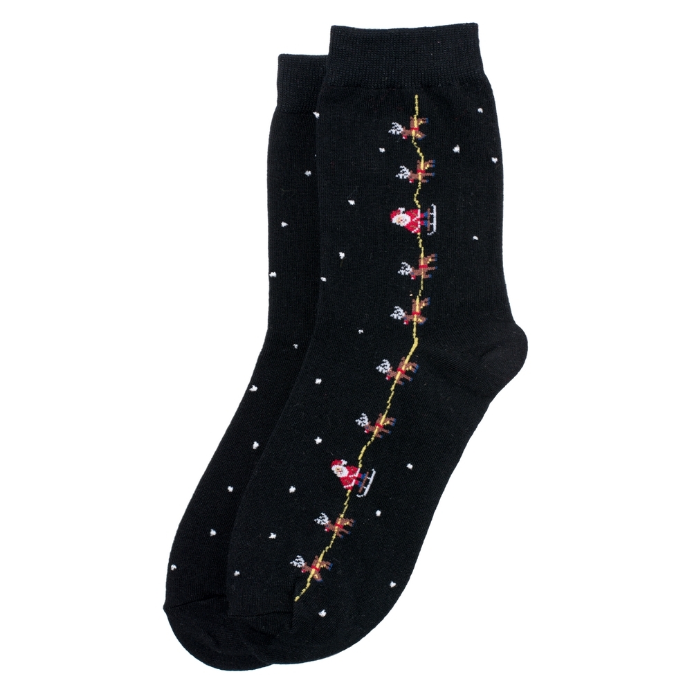 Socks cotton & spandex night before christmas black