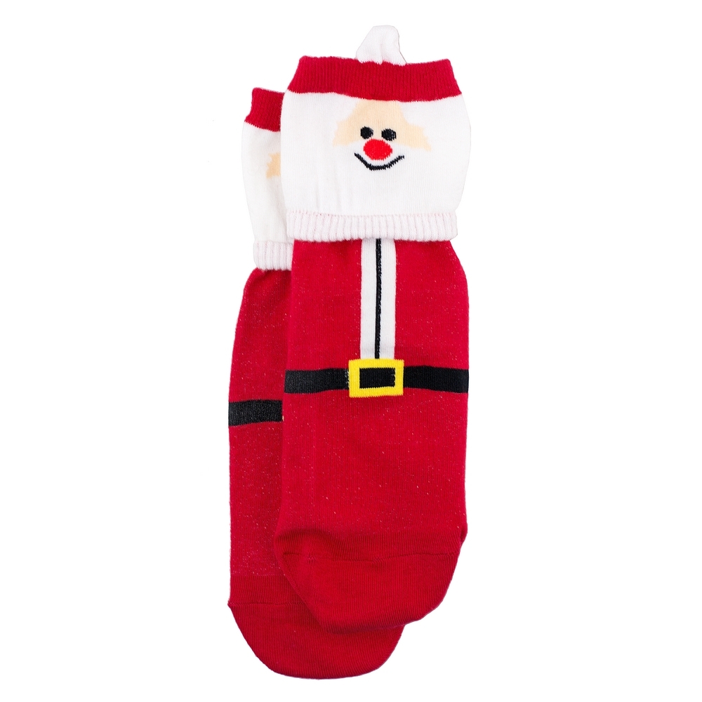 Socks cotton & spandex santa claus red