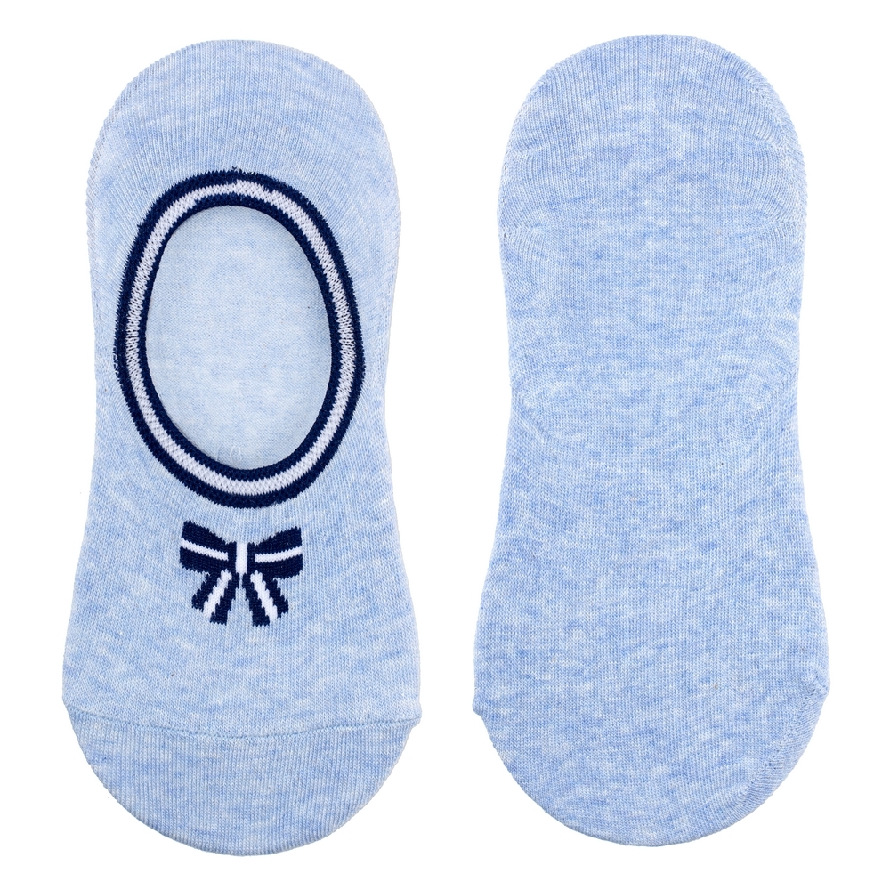 Socks cotton & spandex no-show bow blue