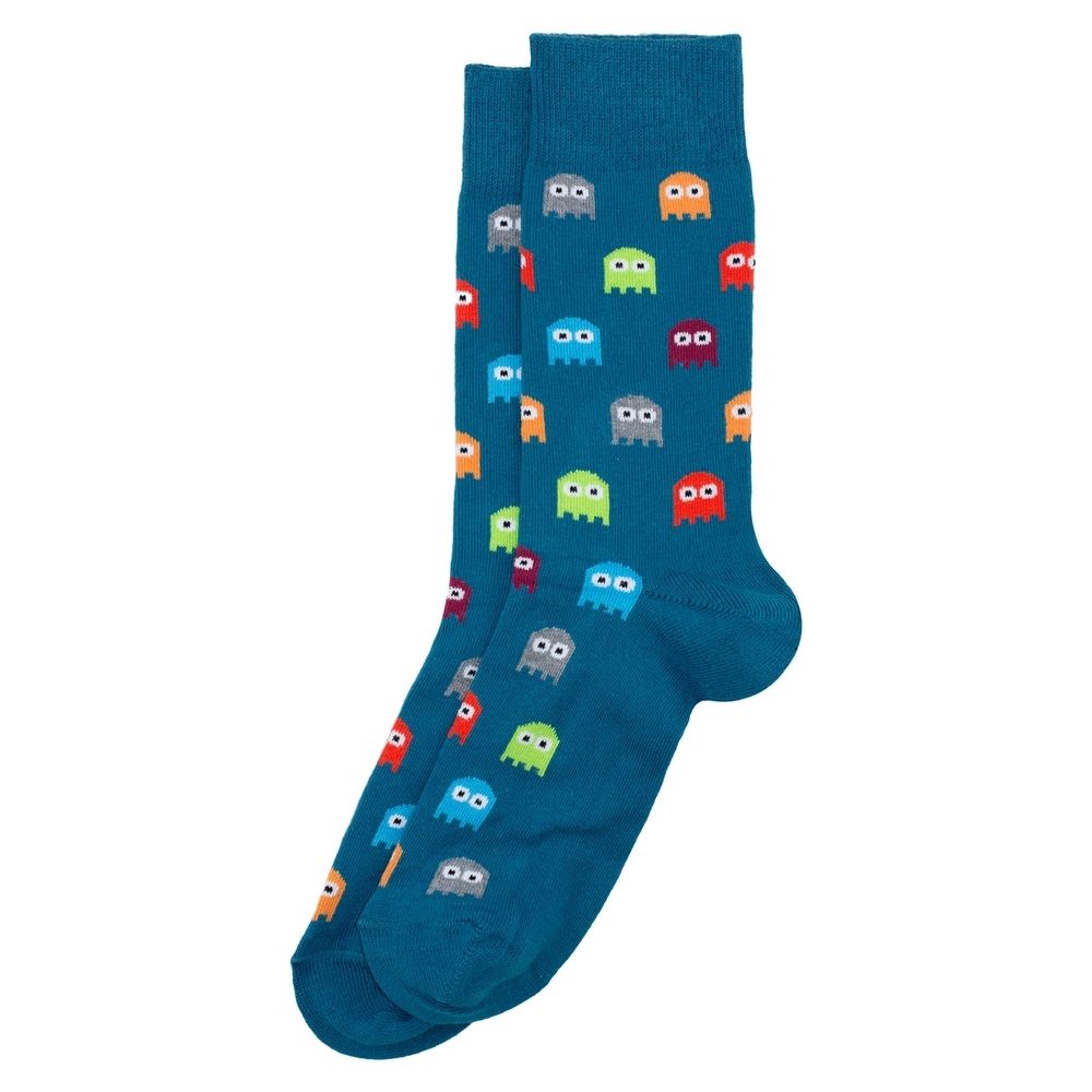Socks cotton gents arcade game teal blue