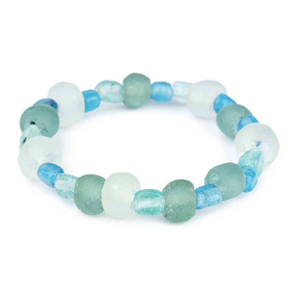 Bracelet seashore sea glass blue