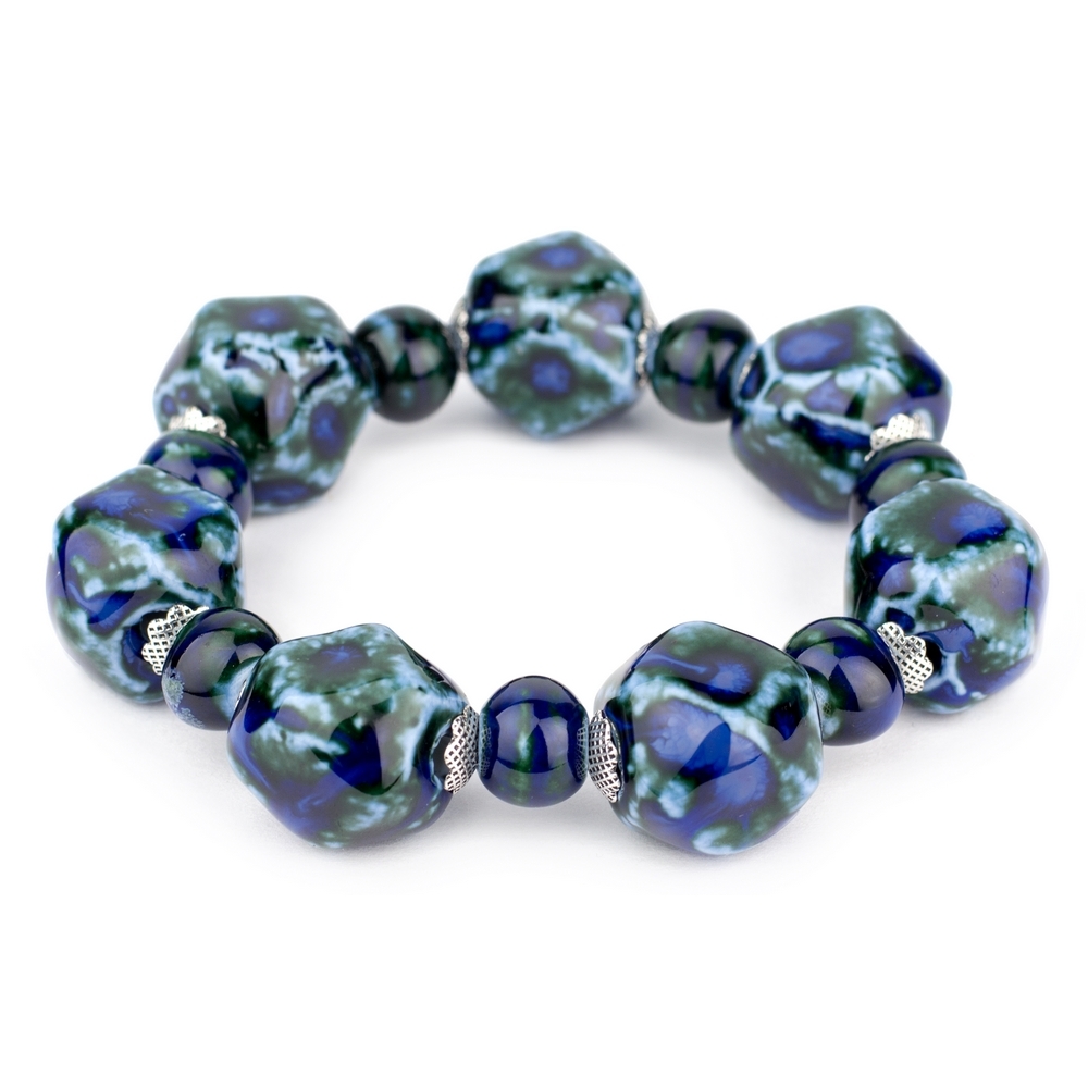 Bracelet ceramic dynasty hexagonal blue
