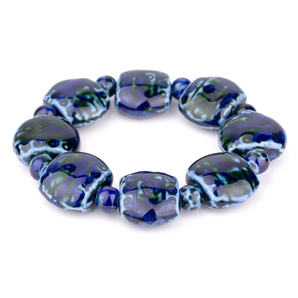 Bracelet ceramic dynasty cylinder blue