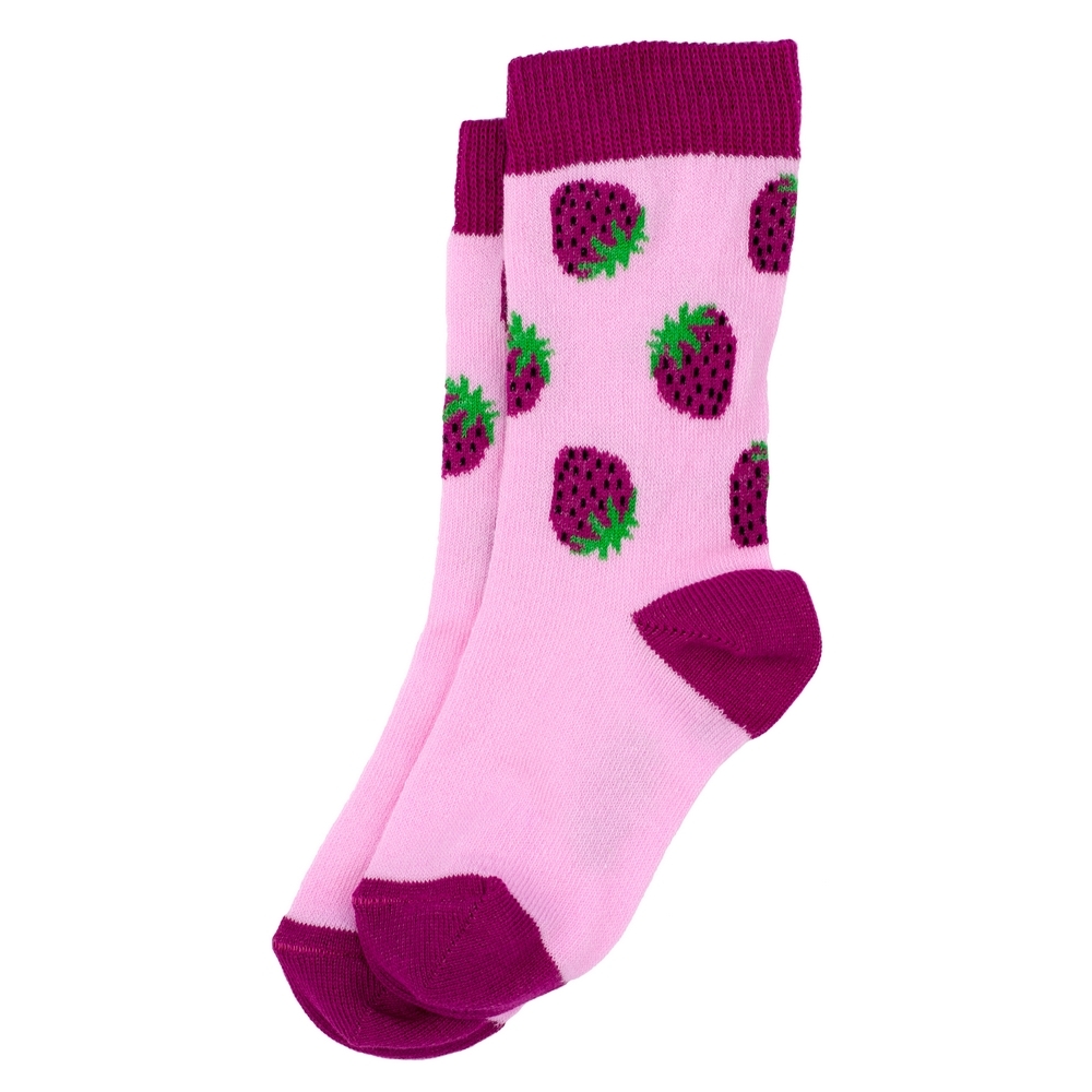 Socks cotton kids strawberry age 3-4 pink