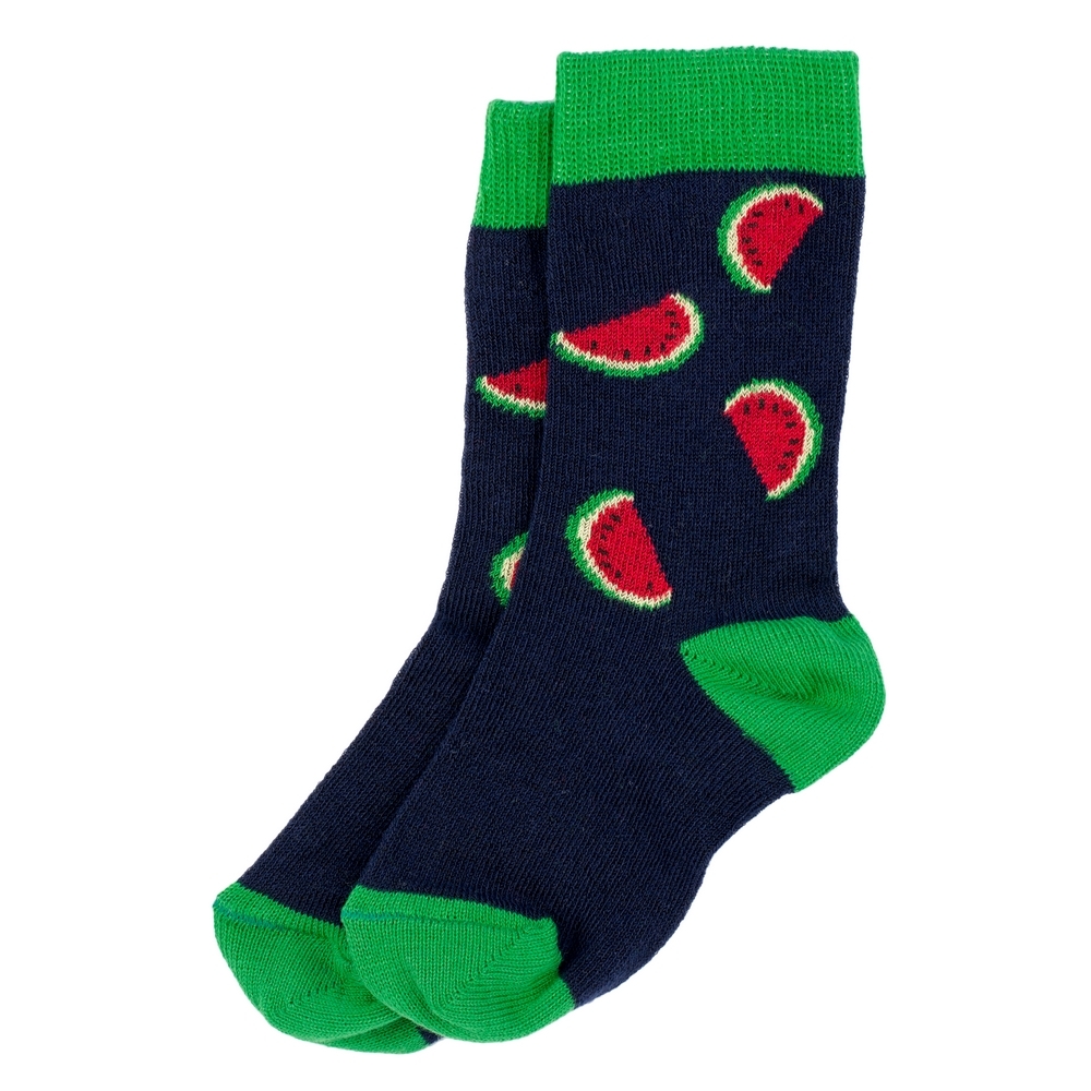 Socks cotton kids watermelon age 3-5 blue