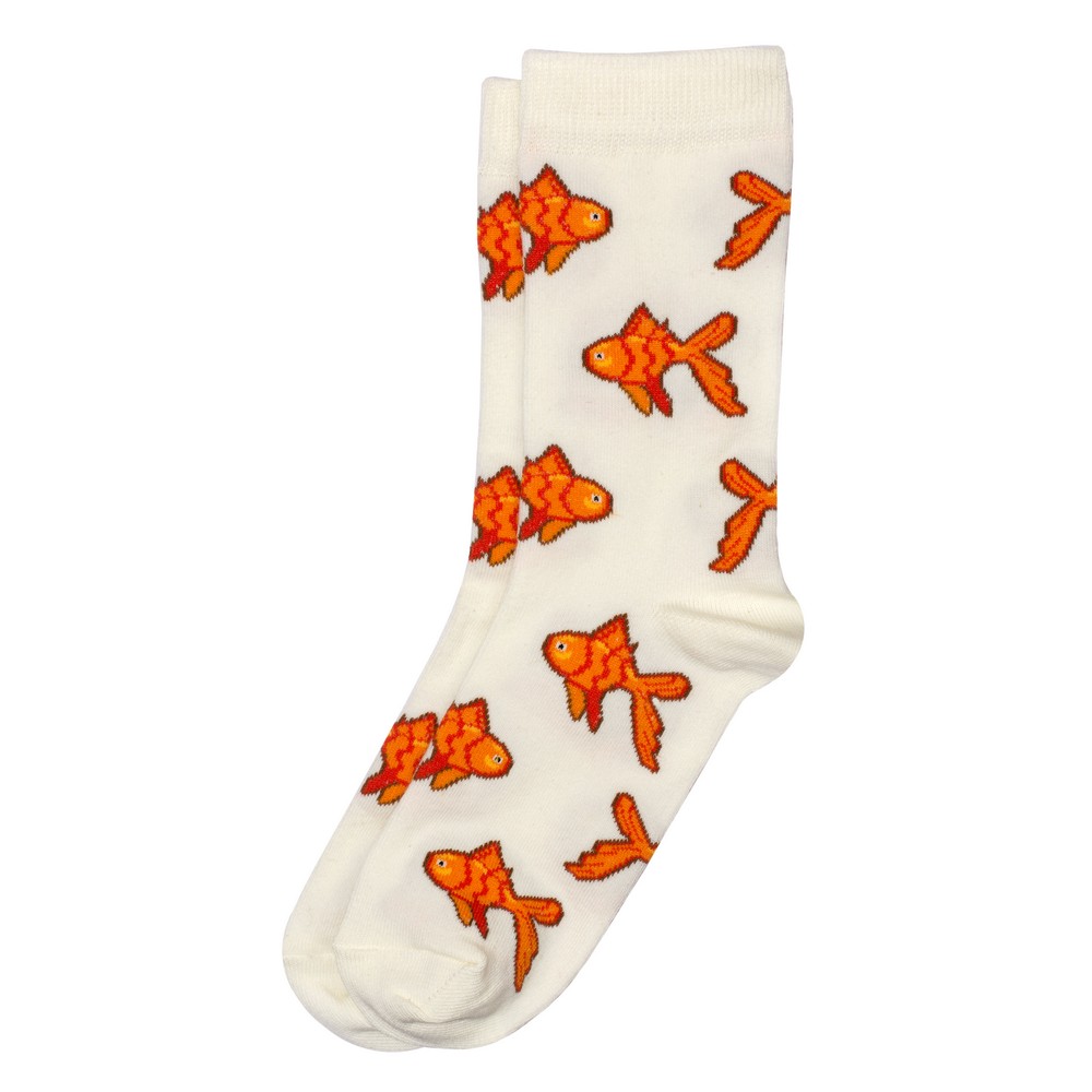 Socks cotton & spandex goldfish shoal white