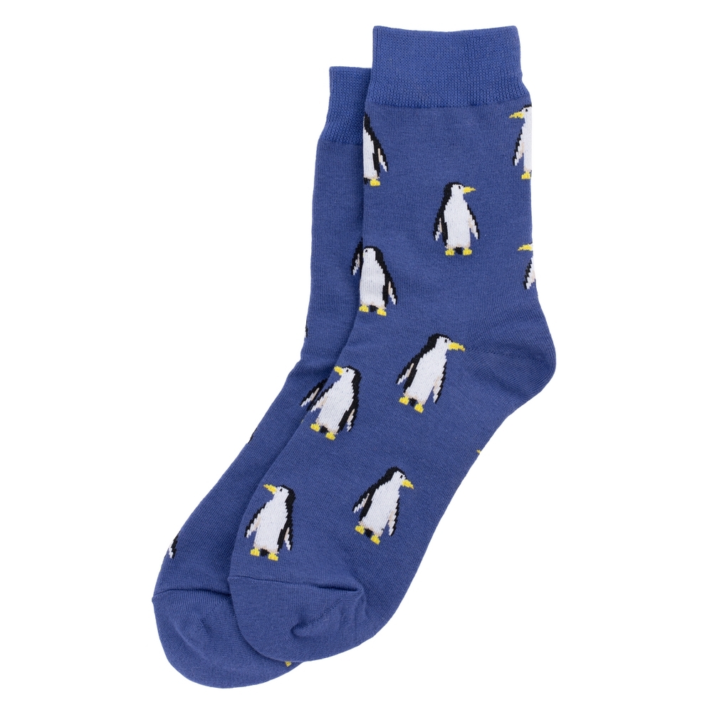 Socks cotton & spandex penguin waddle blue