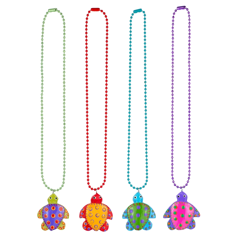 Necklace wood turtle assorted colours