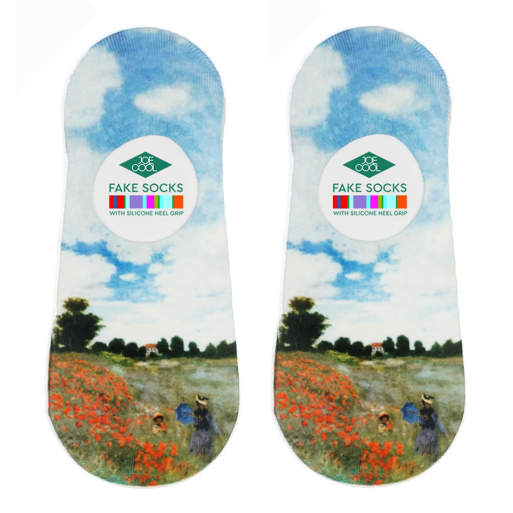 Socks no-show inspired by Monet Poppies multicoloured
