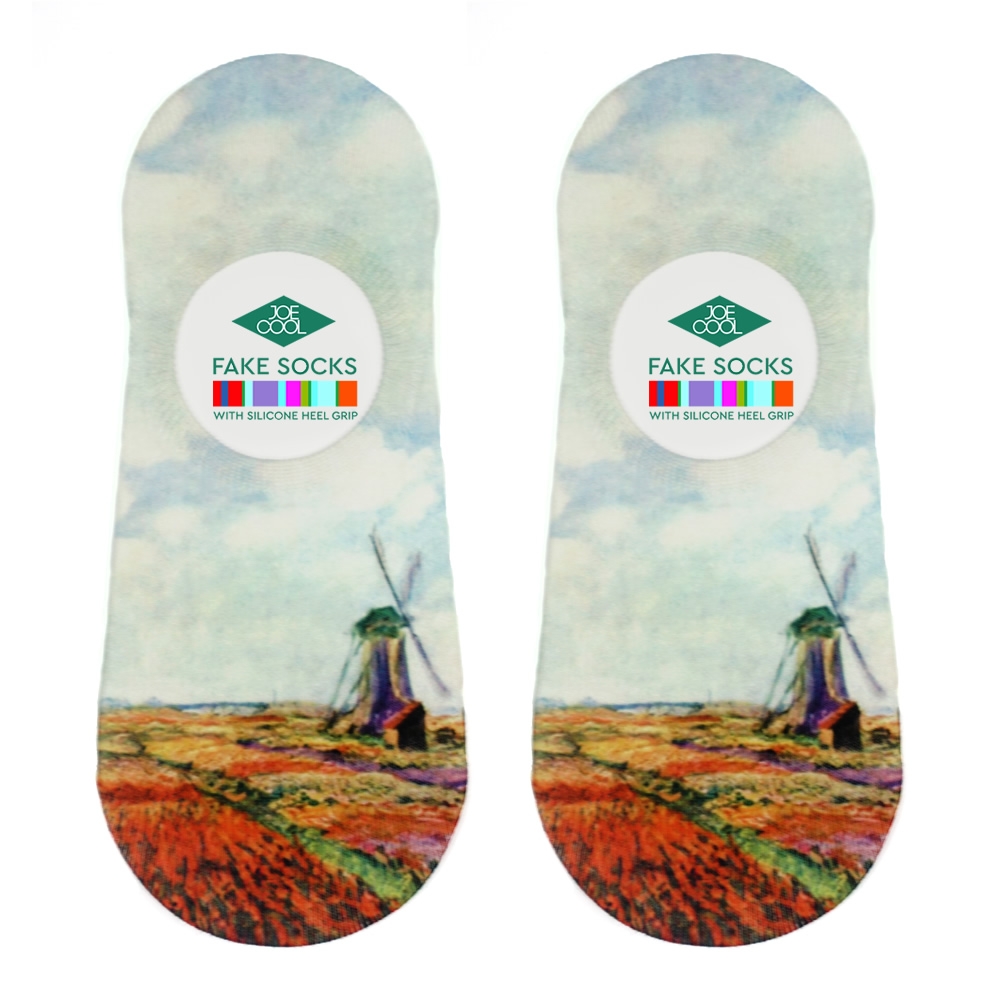 Socks no-show inspired by Monet Tulip Fields multicoloured