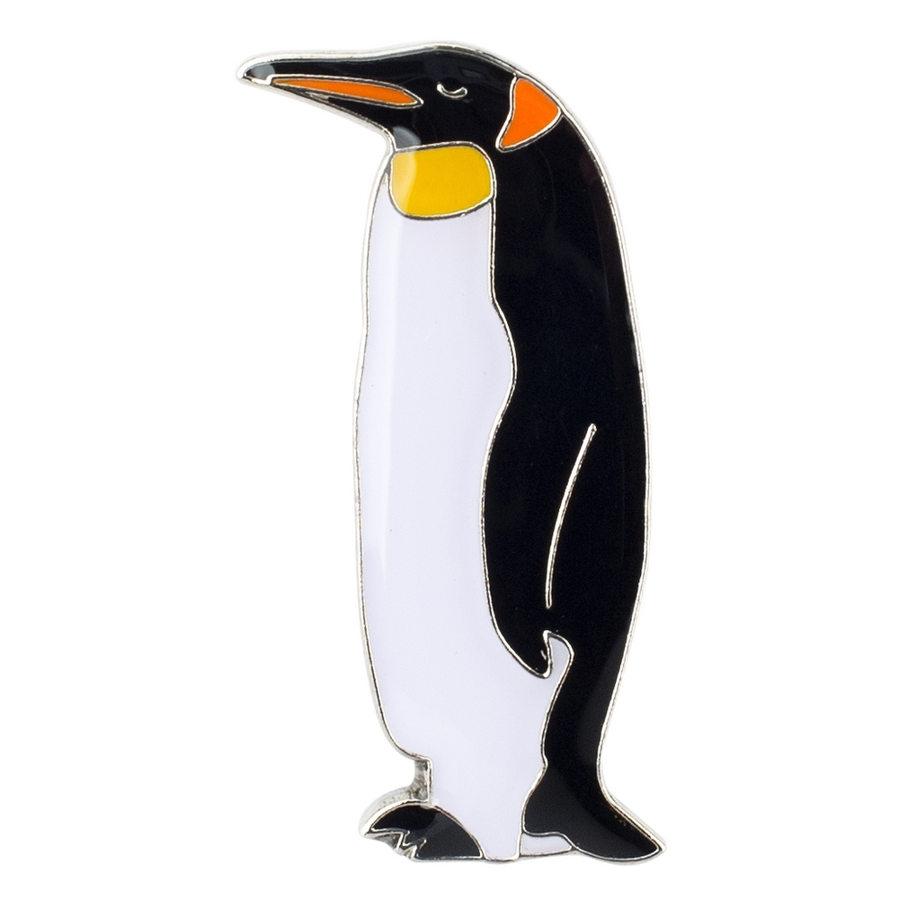 Clutch pin brooch penguin multicoloured