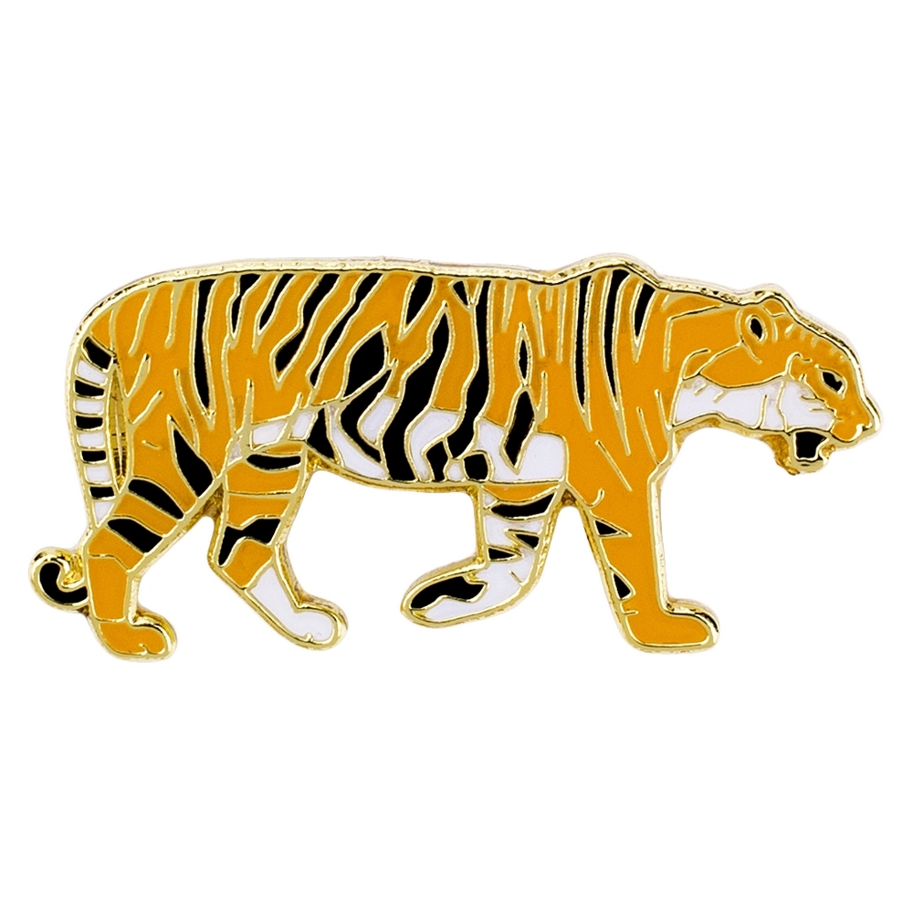 Clutch pin brooch tiger multicoloured