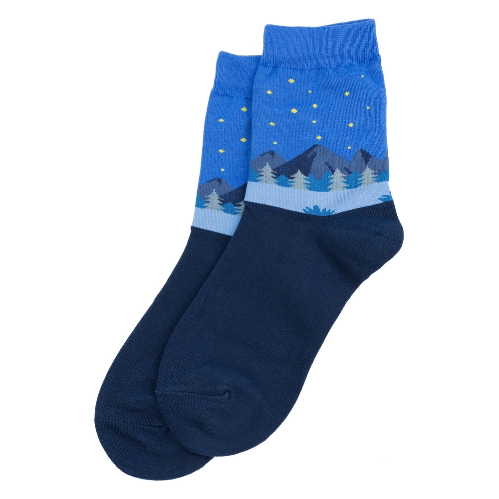 Socks cotton & spandex mountain scene multicolour