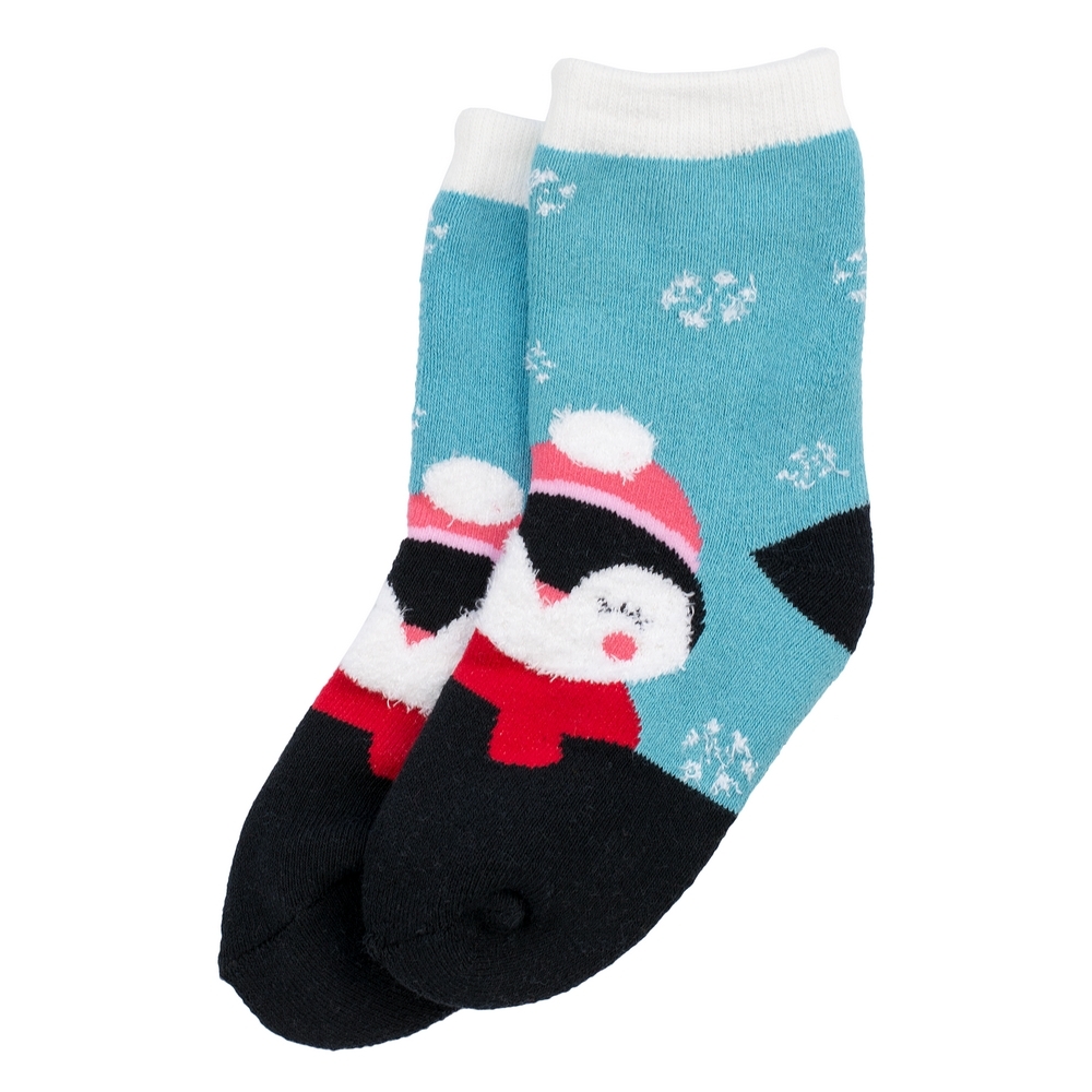 Socks cotton & spandex kids winter penguin 1-3 years blue