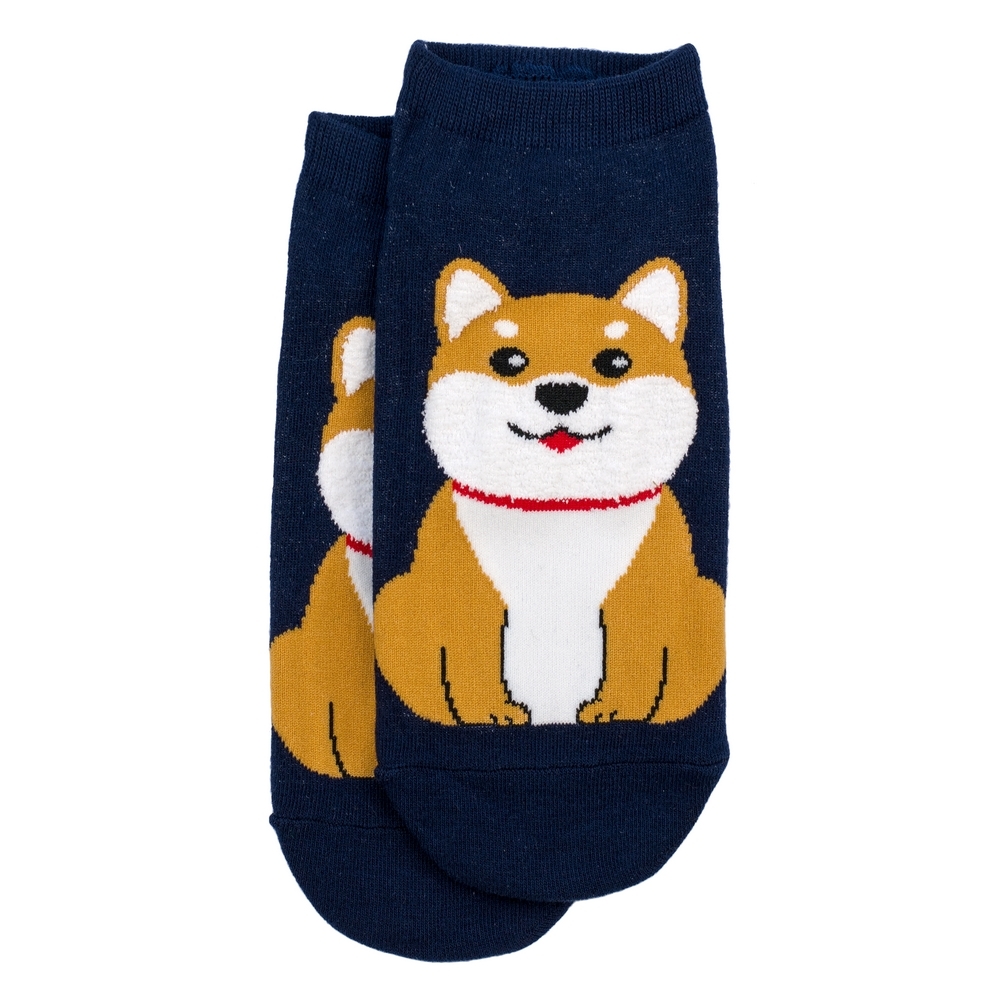 Socks cotton & spandex ankle corgi navy blue