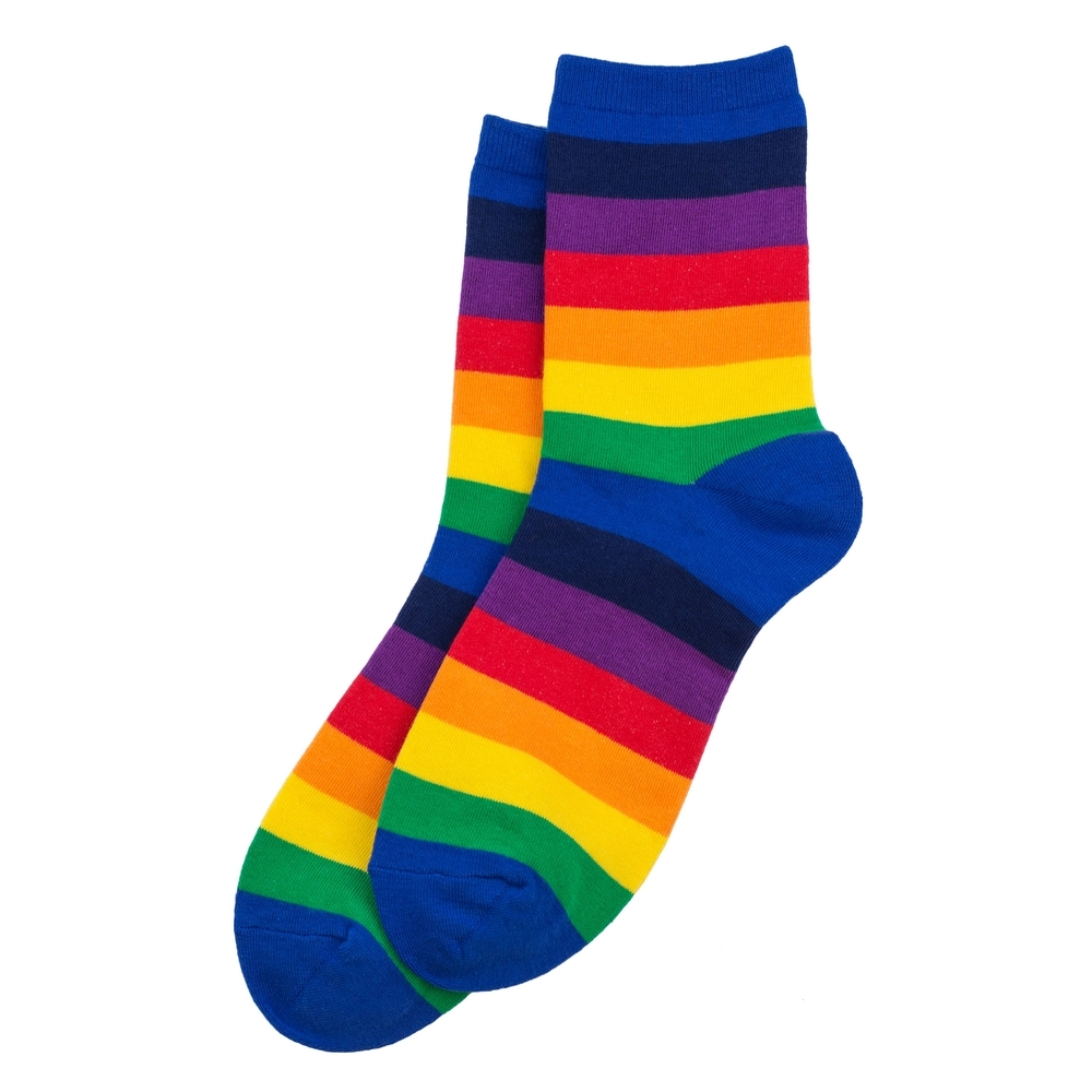 Socks cotton & spandex blue rainbow multicolour