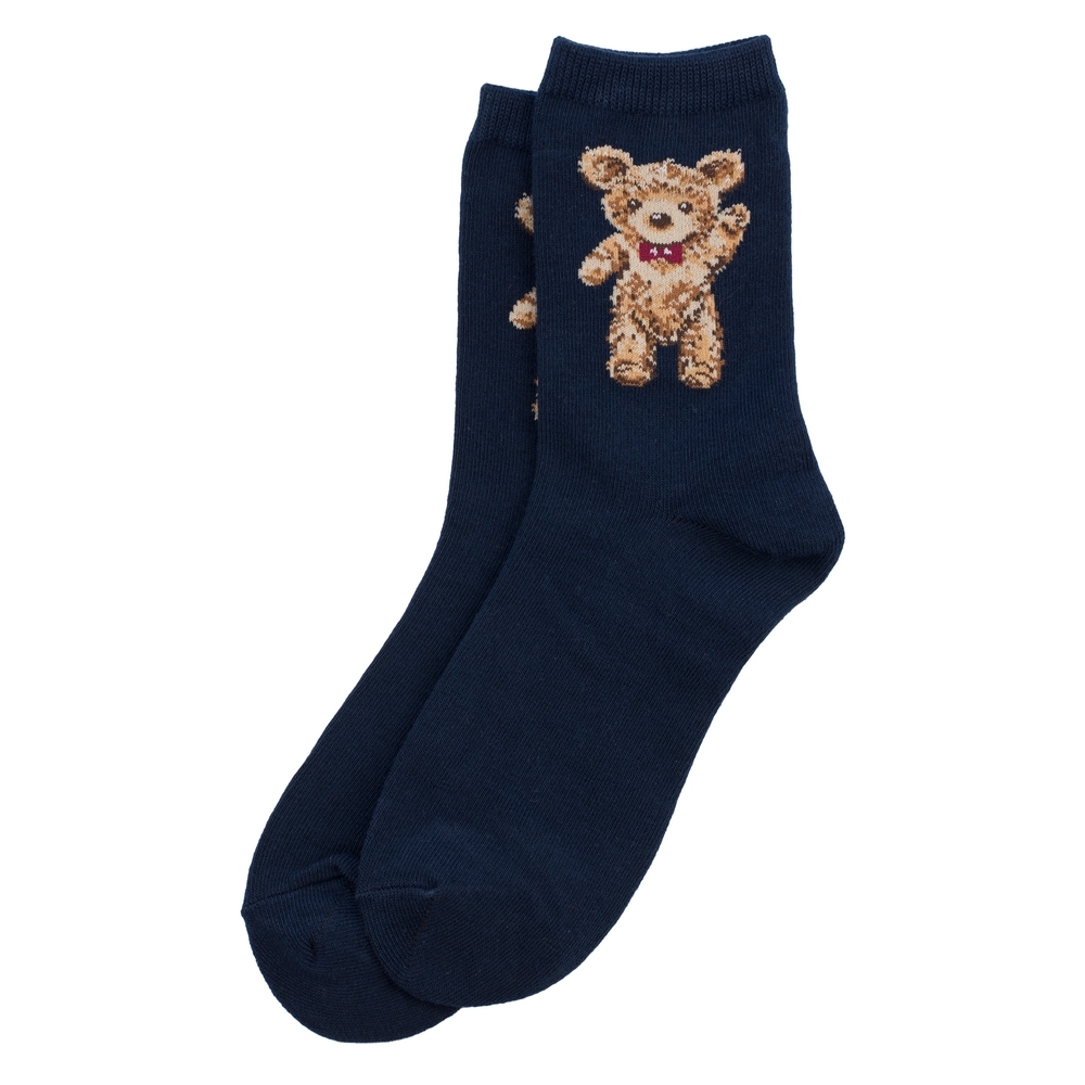 Socks cotton & spandex teddy bear navy blue