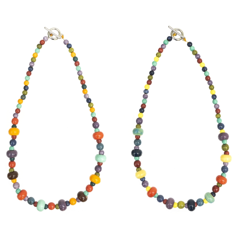 Bead string necklace ceramic cirque du temps