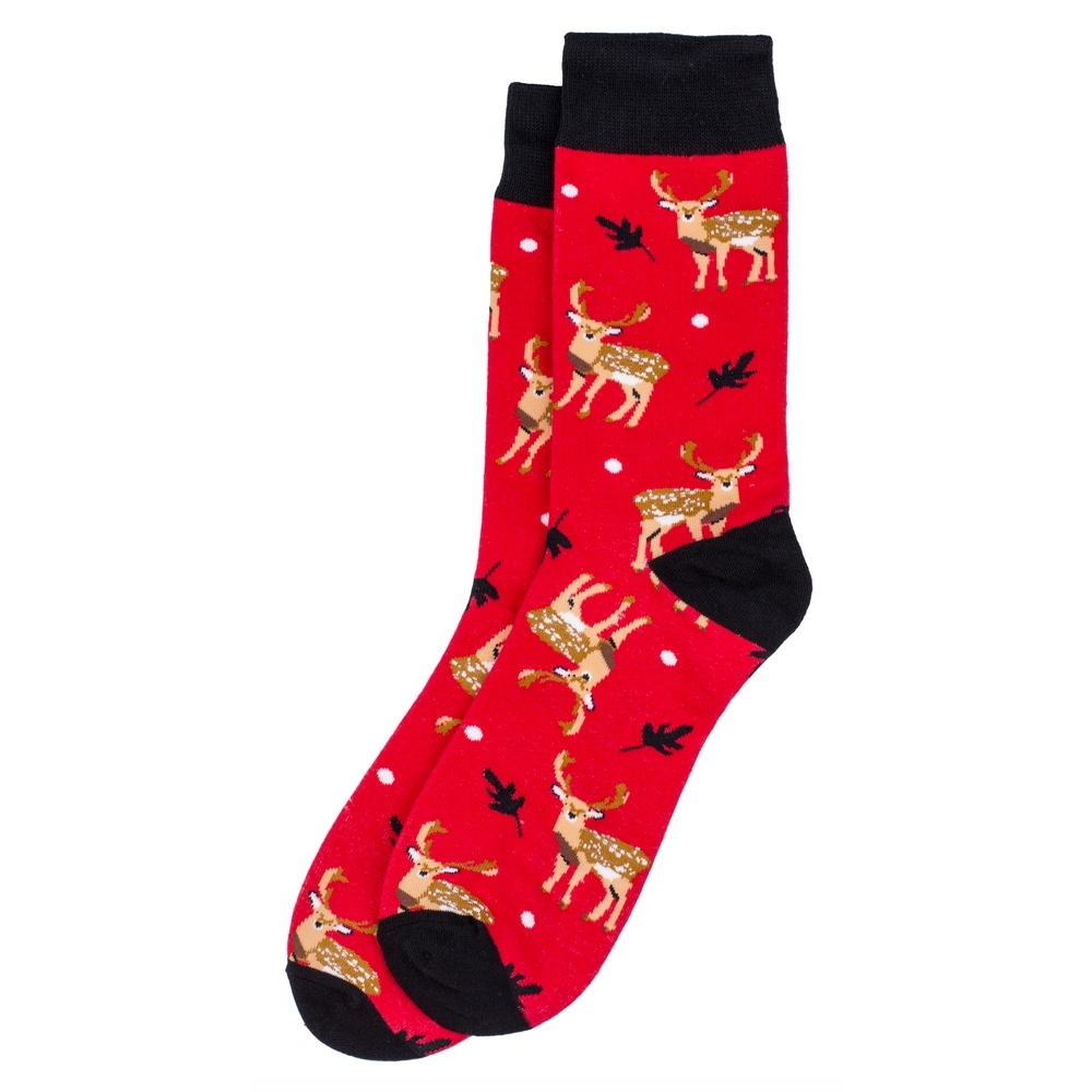 Socks cotton & spandex deer red
