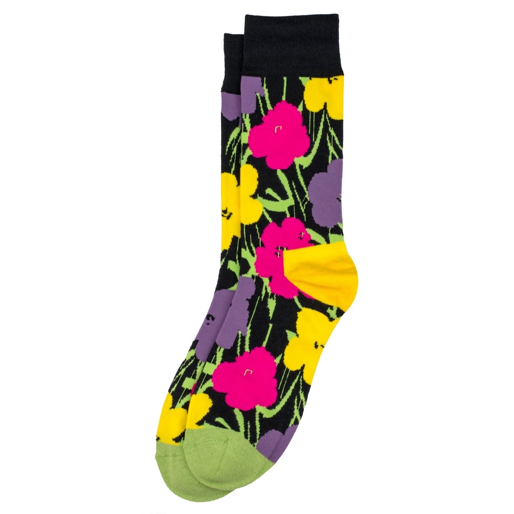 Socks cotton & spandex inspired by Andy Warhol - Flower 73 multicoloured
