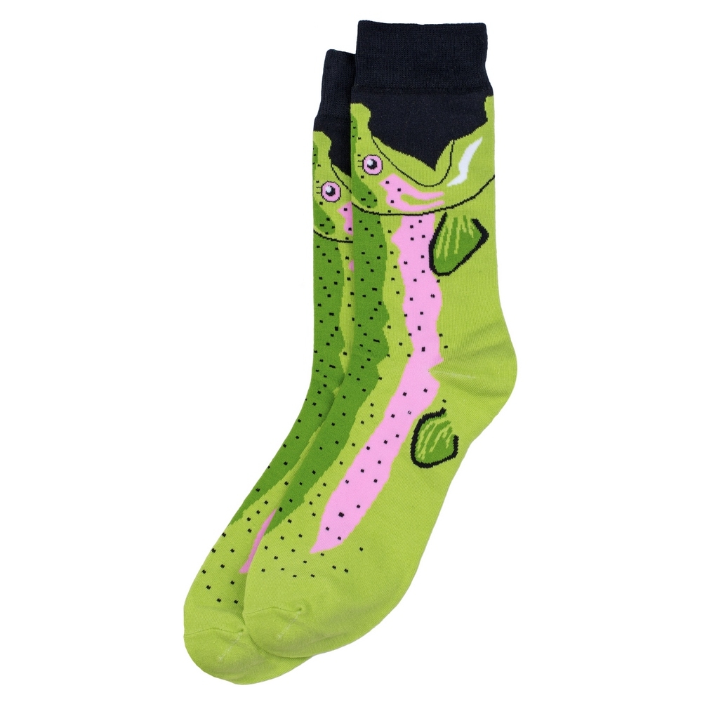 Socks cotton & spandex pike fish green