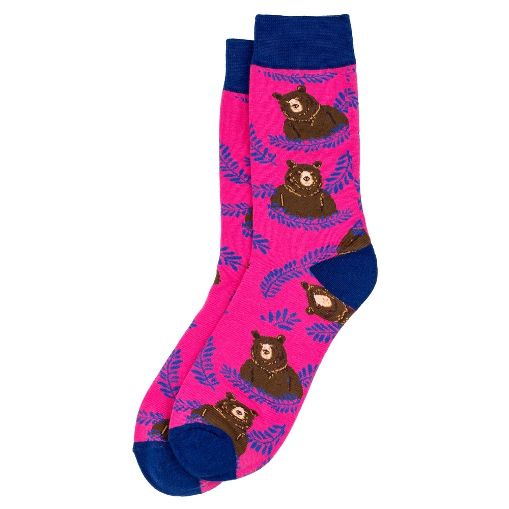 Socks cotton & spandex bear pink