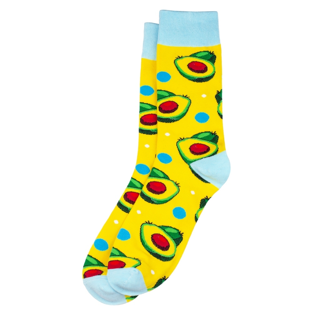 Socks cotton & spandex avocado halves yellow