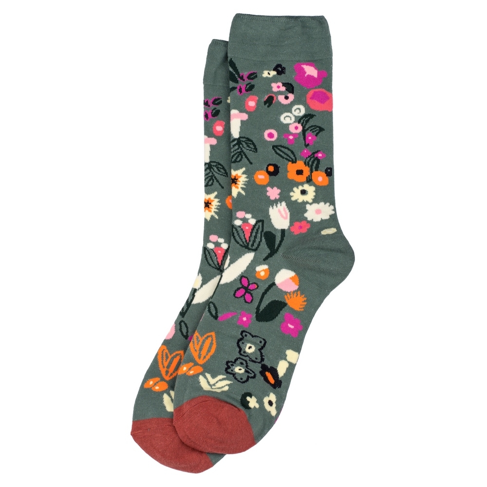 Socks cotton & spandex meadow flowers multicoloured
