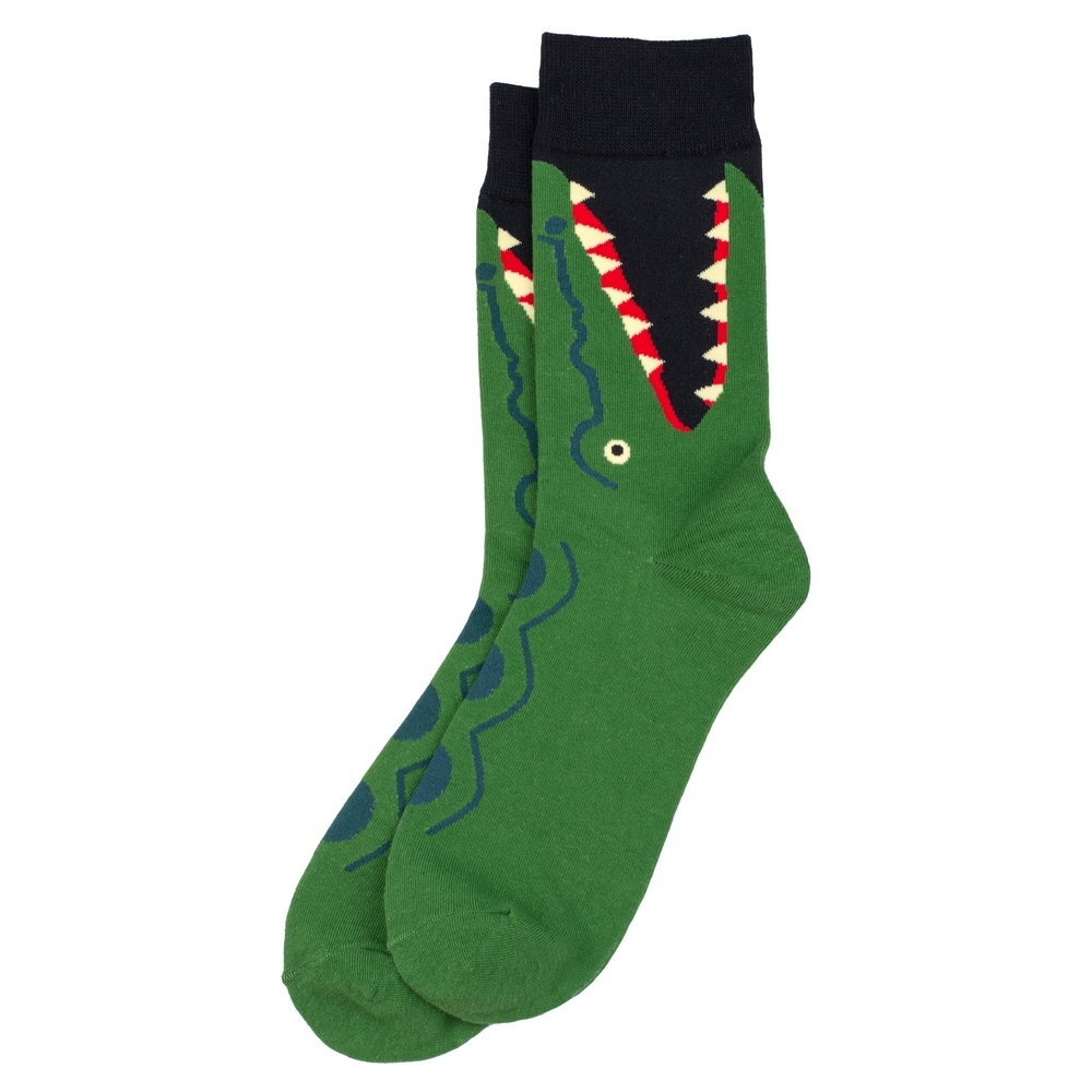 Socks cotton & spandex snappy crocodile green