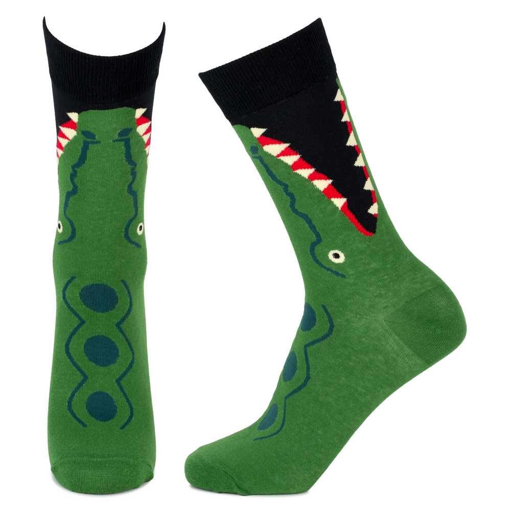 Socks cotton & spandex snappy crocodile green - Image 2
